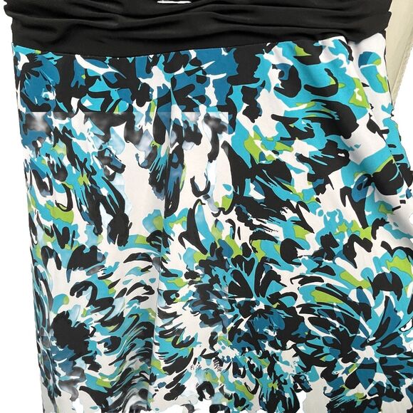 Jones New York Dress Sleeveless Knee Length V Neck Back Stretch 12 Twee Romantic - Picture 3 of 5